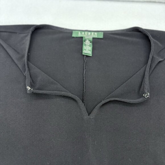 Lauren Ralph Lauren Womens X-Large Black Tunic Top‎ Long Sleeve Stretch, Casual - Picture 8 of 10